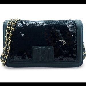 Badgley Mischka Sequin Crossbody Bag Vegan Leather NEW